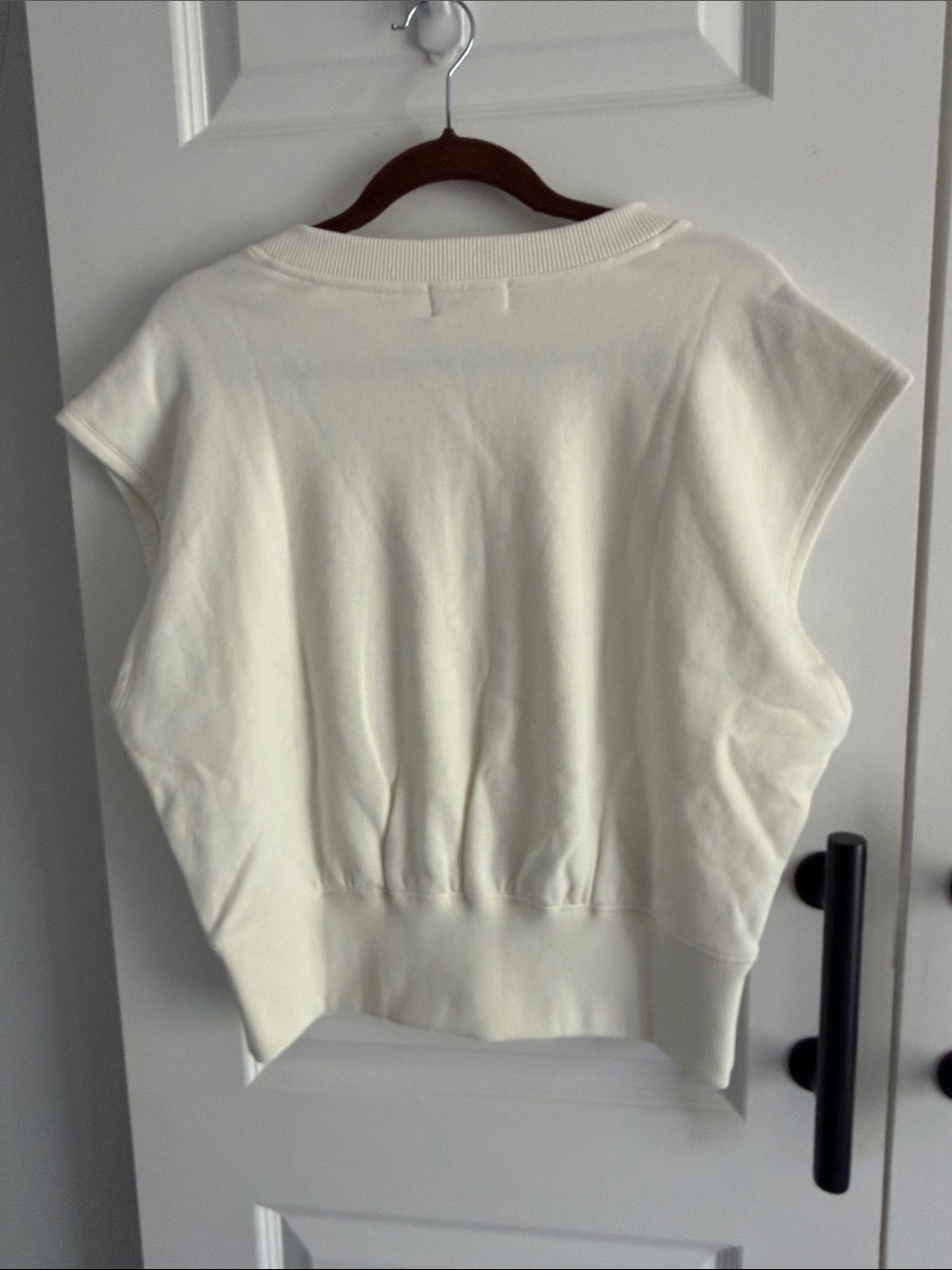 Anthro Nation‎ Los Angeles Ivory Sleeveless Button-Shoulder Sweat Top XL - Picture 5 of 7